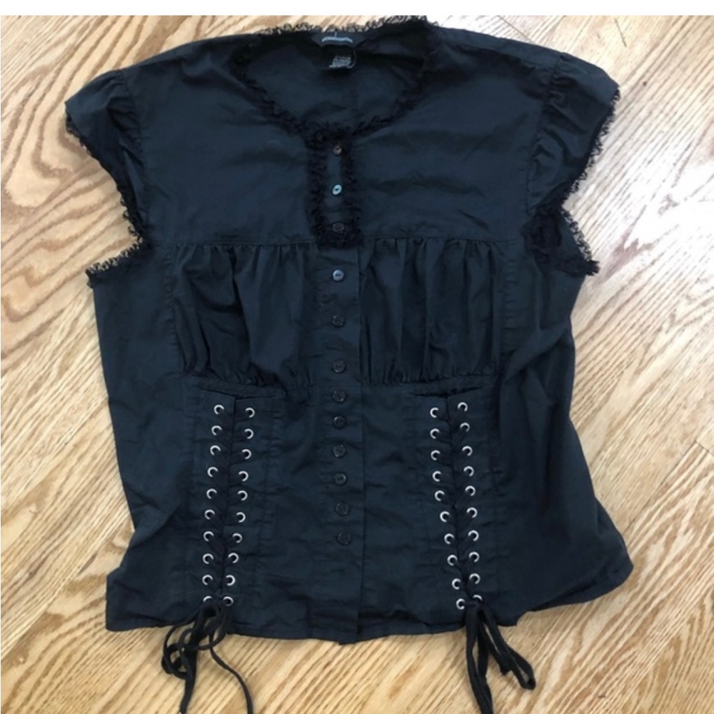 Moda International Vintage Y2K Lace Up Corset Top Size Small